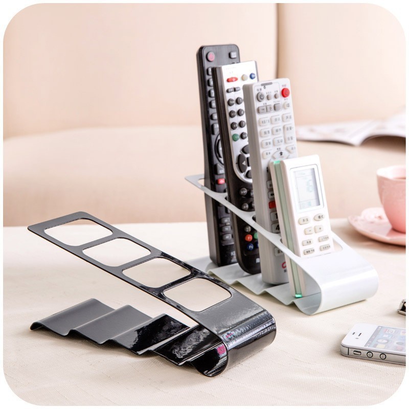 4-Grid Plastic TV Remote Control Holder Nightstand Desktop Air Conditioner Media Player Remote Storage Box Organizer Rack For Makeup Brush Pen Stationary Table Controller