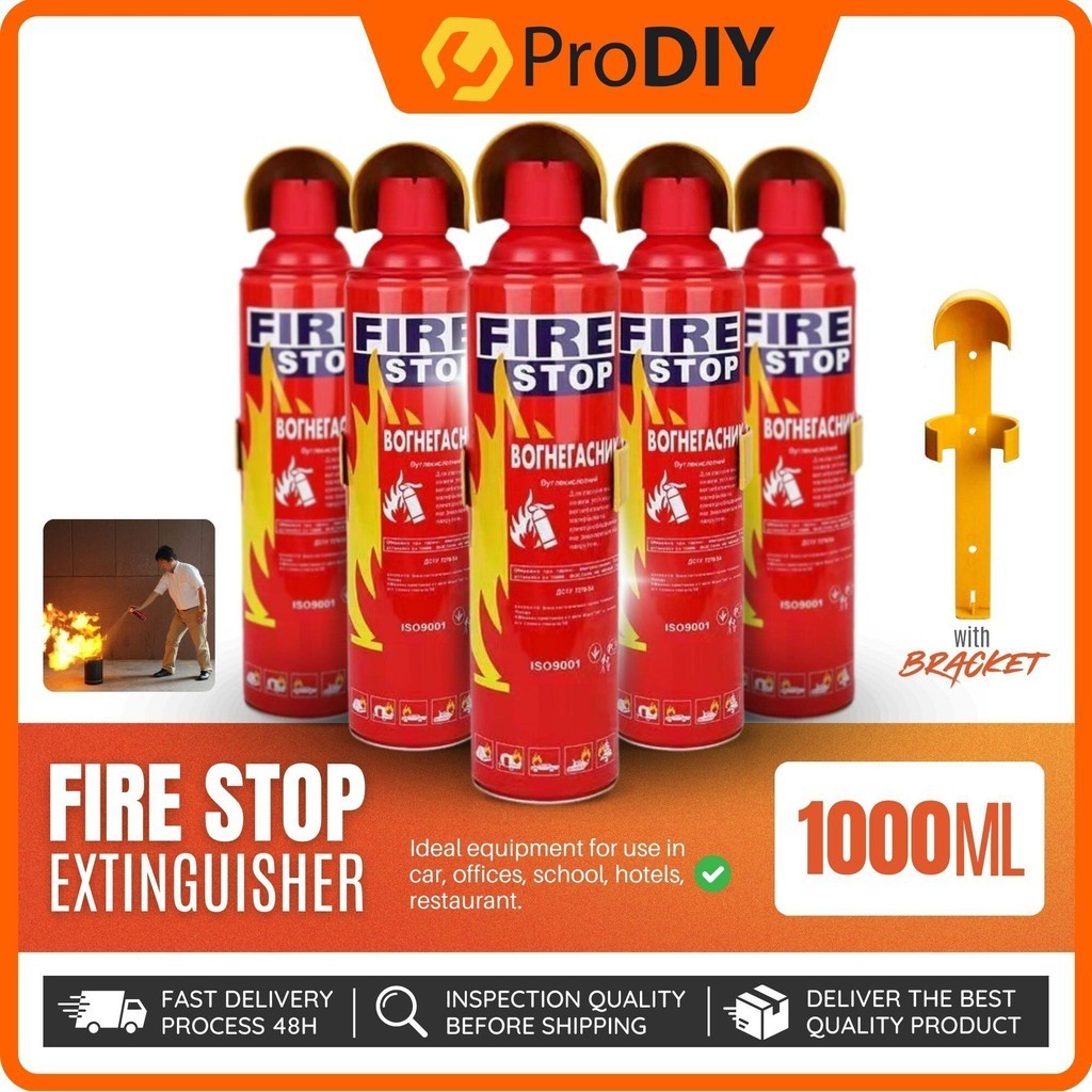 1000ml Fire Stop Foam Fire Extinguisher with Bracket Home Office School Car Kitchen Emergency Portable Alat Pemadam Api