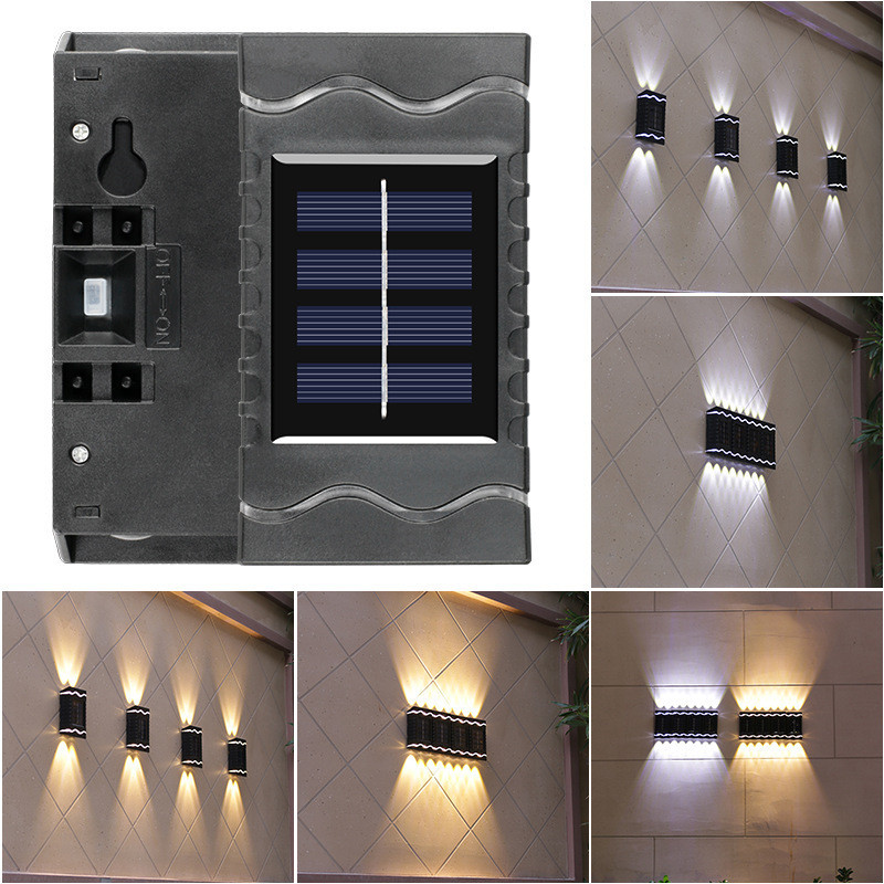 Solar Wall Lamp Street Lamp Outdoor Garden Wall Washing Lamp Garden Decoration Layout Wall New Style Atmosphere Up and Down Luminous Wall Lamp