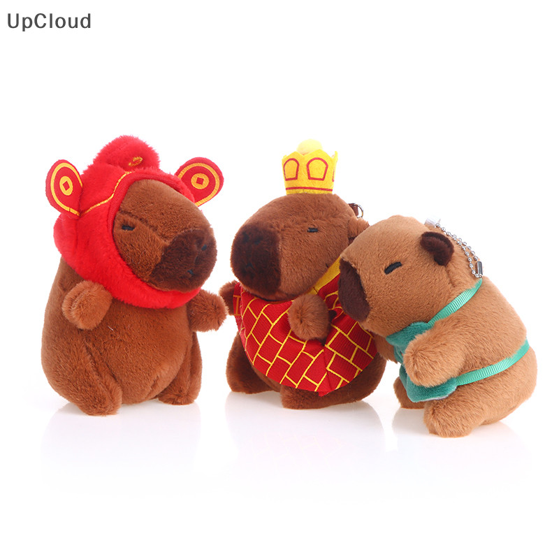 [UpCloud] Cute Capybara Keychain Plush Doll Toys Water Guinea Pig Scarf Red Hat Monk Keyring Pendant Car Backpack Ch Bag Decor Gifts Boutique