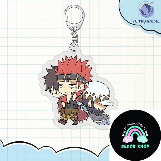 LAW KID LUFFY ONE PIECE keyring keychain printed with chibi anime Pirate Island cute gift