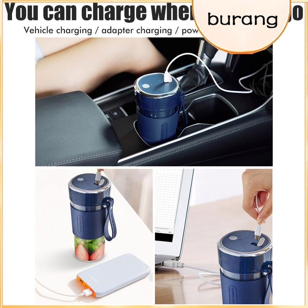 【Buran】ABS Electric Juicer Cup Handheld Replacement USB 1200mAh Battery Powered 21000RPM Bottle Squeezer Extractor with Lanyard