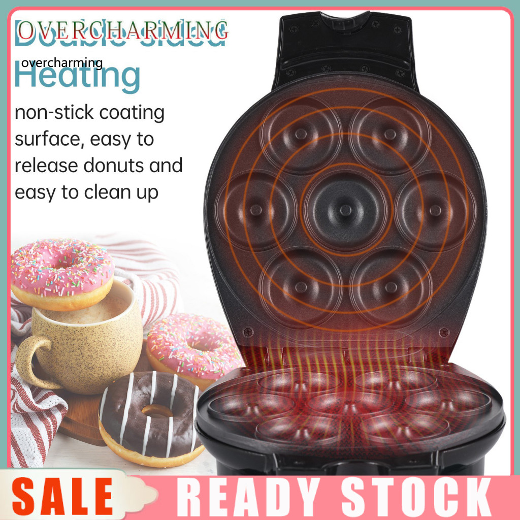 Electric Donut Maker Non-stick Donut Maker Electric Mini Donut Maker 7-hole Non-stick Design User-friendly Dishwasher Safe 700w Small Donut Machine Us Plug for Southeast