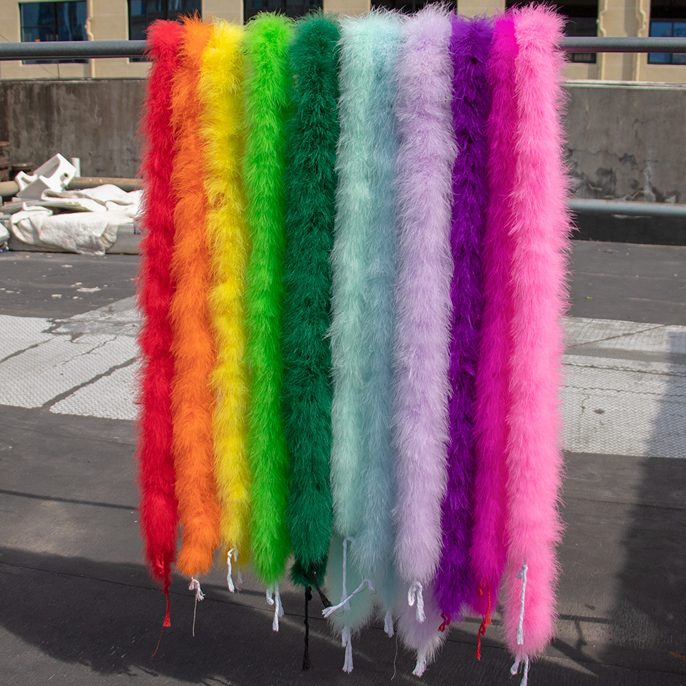 2M Thick Turkey Feather Boa 11-50g for Soft White Scarf Clothing Christmas tree Ribbon Decor Shawl DIY Craft Wedding Dress Plume
