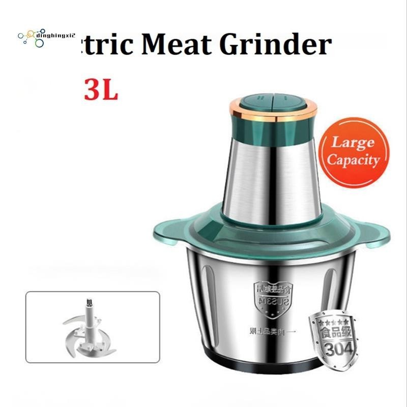 1 PCS Electric Meat Grinder 3L Blenders Stainless Steel Multifunction  Slicer EU Plug