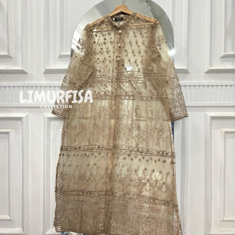 Durable Versatile Khalisa Tile Sapto Ethnic outer Tille Brocade Long Sleeve Kebaya Tunic women's top outher brukat Em...