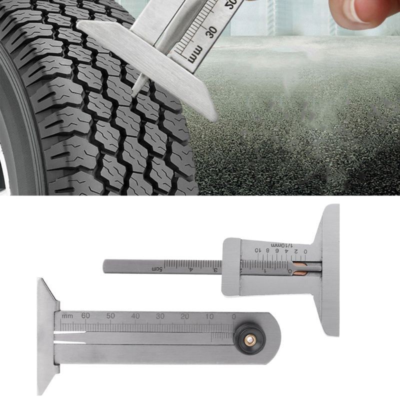 Duty Craft WER 0-60mm/0-50mm Car Tyre Tire Tread Vernier Depth Gauge Stainless Steel Meter Ruler Caliper Measuring To... - Image 4