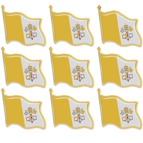 Vatican Flag Lapel Pins Bulk - Metal Vatican City Brooch Badge Souvenir For Men Women Clothes Bags Hats