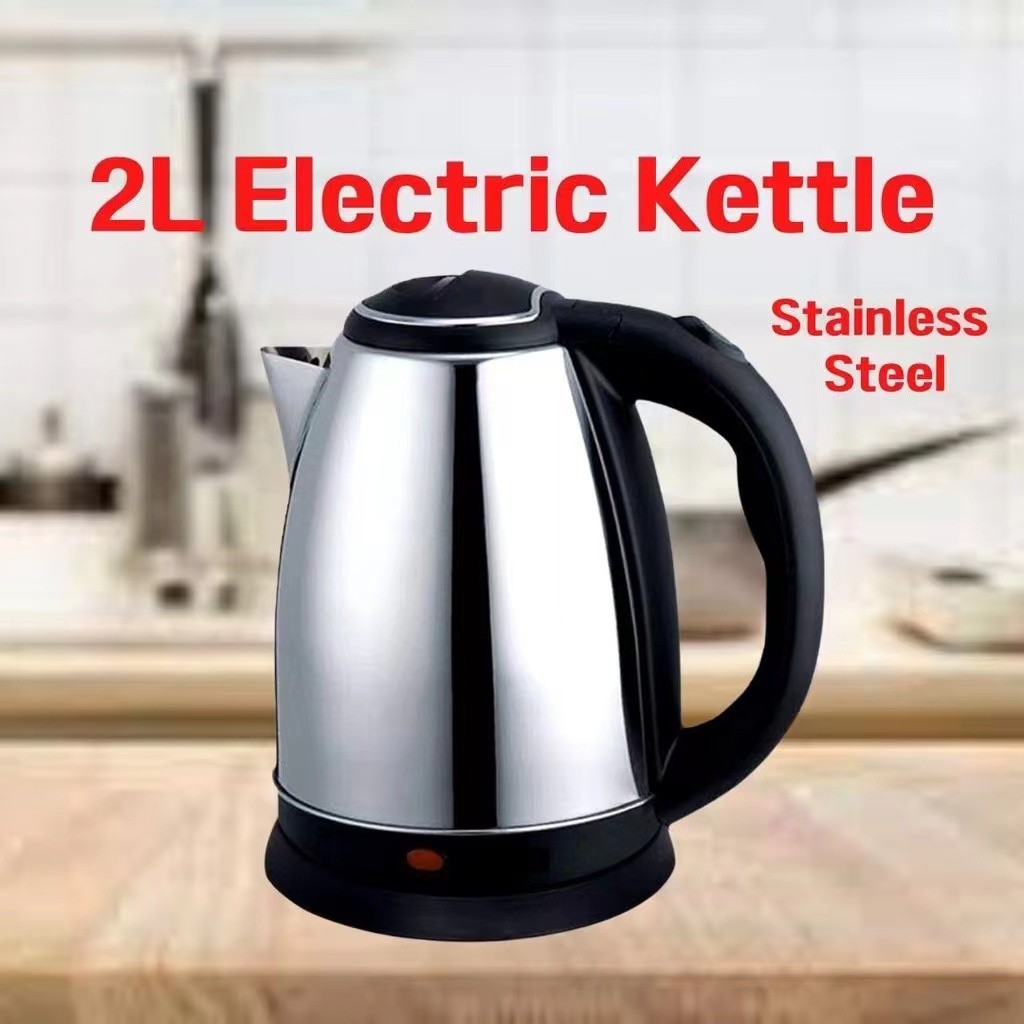 SN_ [MYLAYSIA PLUG] Kettle Stainless Steel Electric Automatic Cut Off Jug Kettle 2L