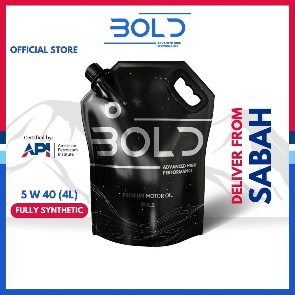 [Sabah] Bold 5w40 4L Fully Synthetic SP Engine Oil Car Lubricant 5w-40 Minyak Hitam Enjin Kereta Proton Toyota Honda Oil