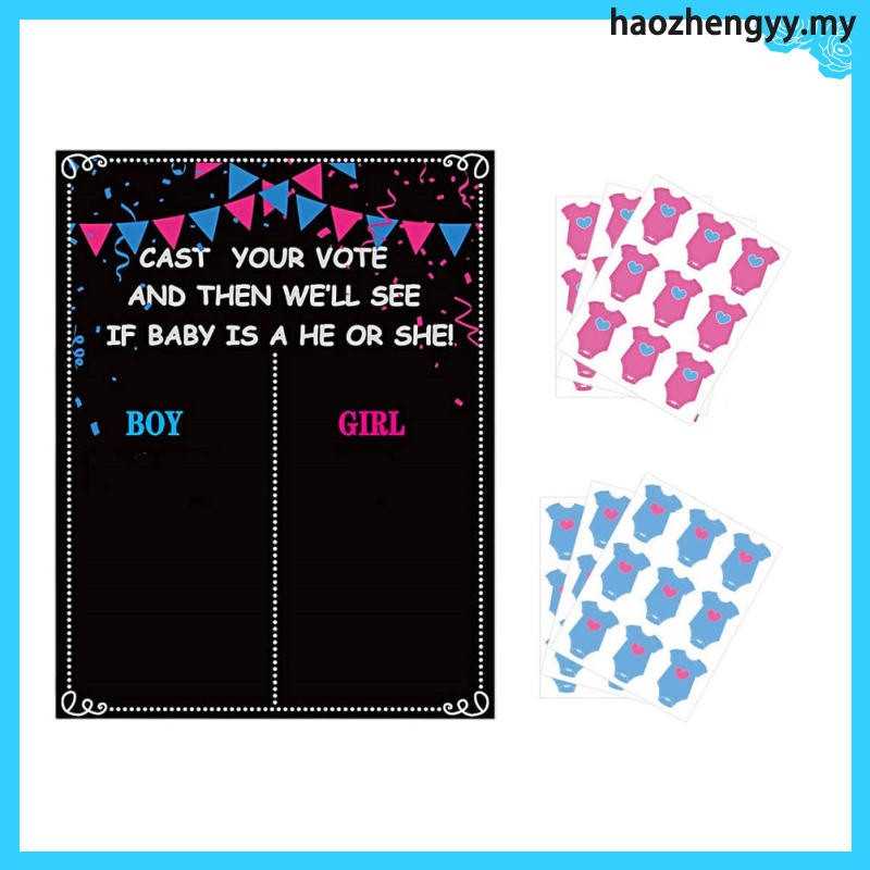 Stickers Labels Boy or Girl Voting Kids Gender Party Photo Reveal Board Adhesive Baby Beautiful haozhengyy