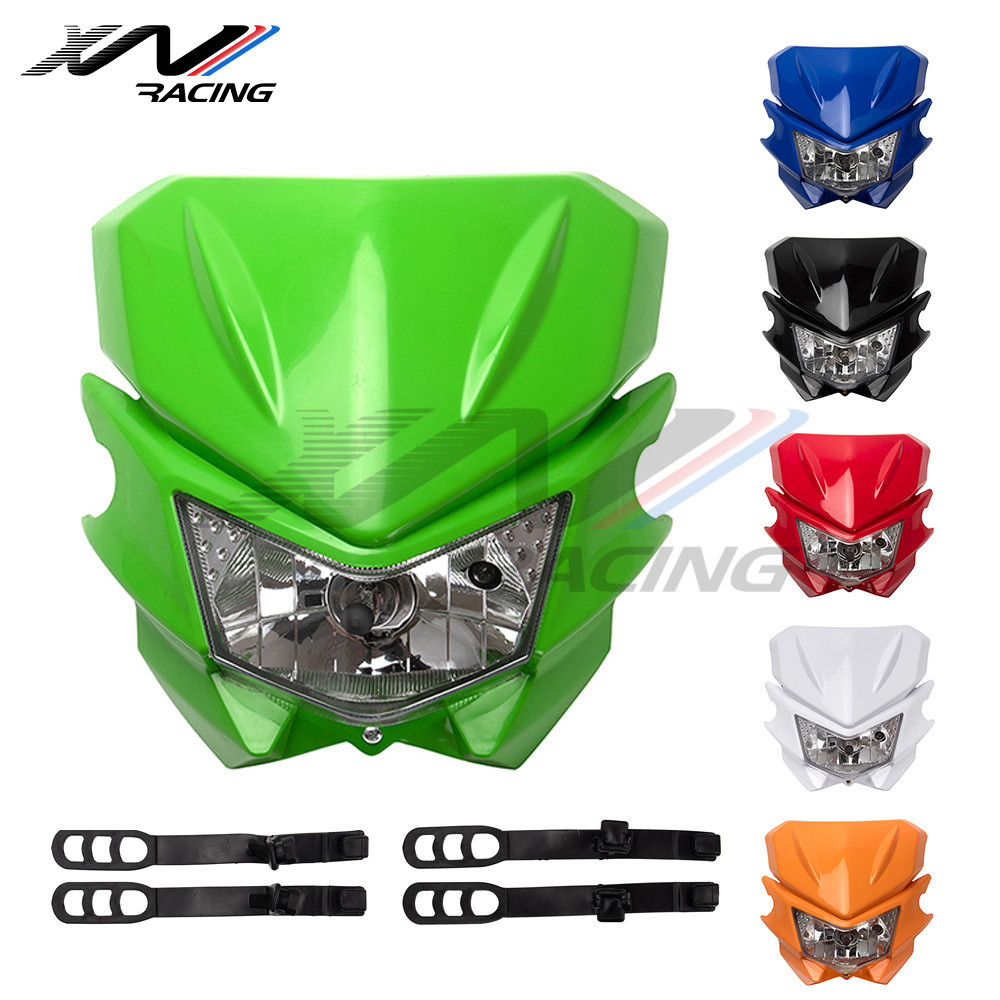 Motorcycle Retro Modified Accessories Off-Road Vehicle Sports Car Street Car Grimace Headlight Ghost Face Lampshade Headlight Assemb