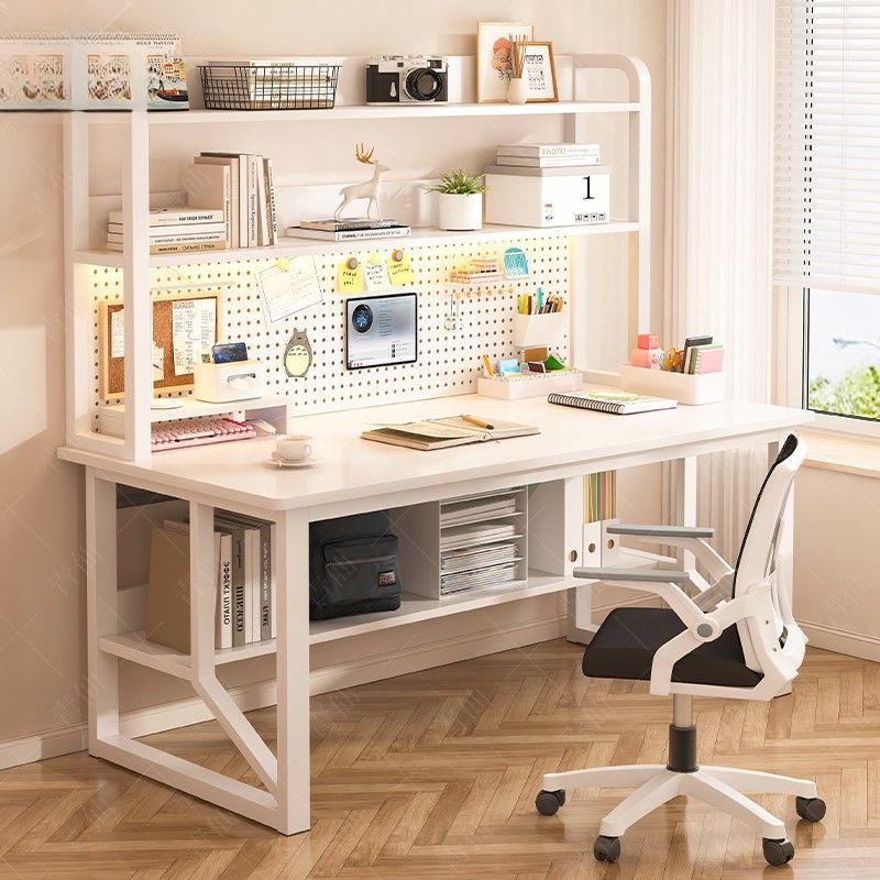 Computer desk home desk bookshelf combination small apartment student study table  hole board integrated office desk 电脑桌