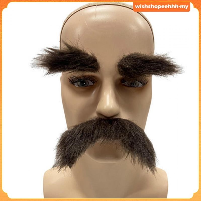 [WishshopeehhhMY] Eyebrows Kits Decoration Disguise Supplies Self Adhesive Fake Mustache Set