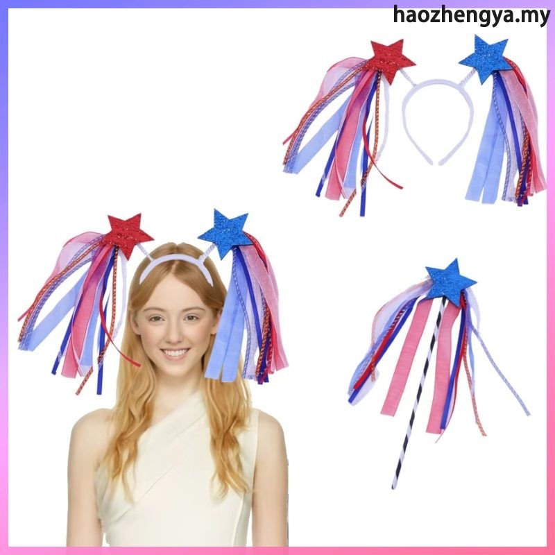 Independence Day Headband Patriotic Women Decor 4th of July for Hair Hoop Tie Ties Women's Miss haozhengya