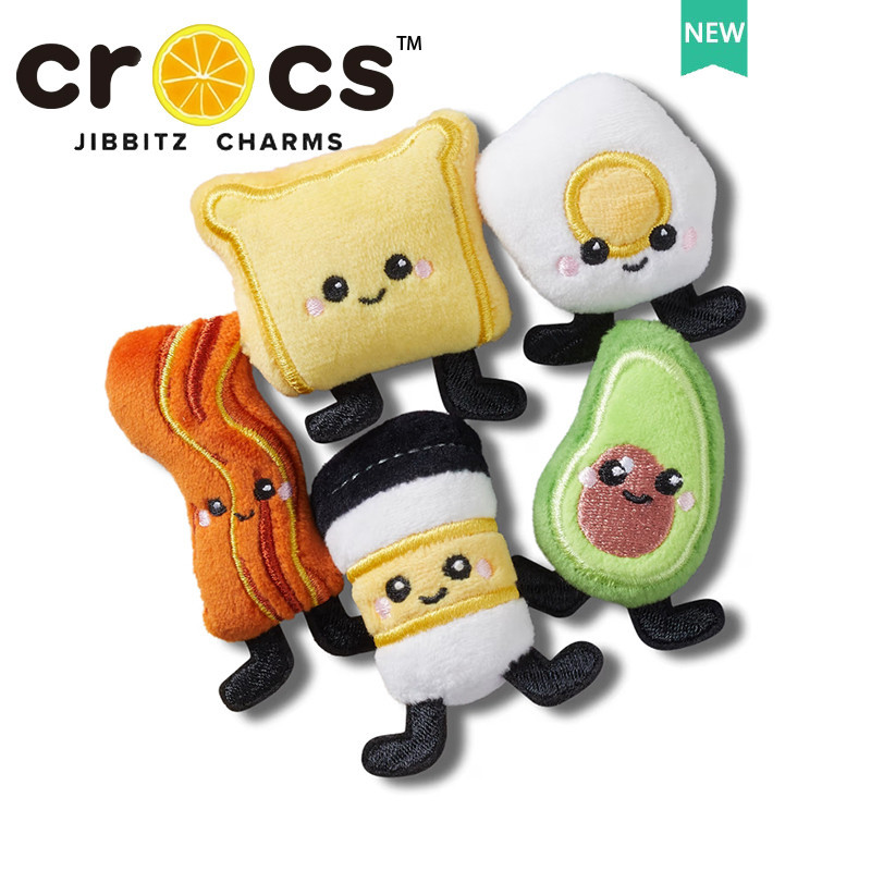 Jibbitz crocs charm Plush DIY Shoe Buckle Cartoon Food Avocado Toast DIY Shoes Accessories