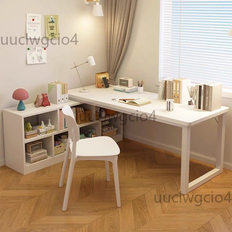 Corner desk bookshelf in-one table L-shaped computer desk student home writing table corner office desk bedroom table