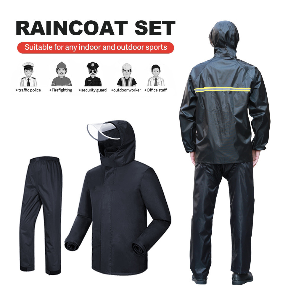 Waterproof Motorcycle Riot Gear Raincoat And Trousers Combo