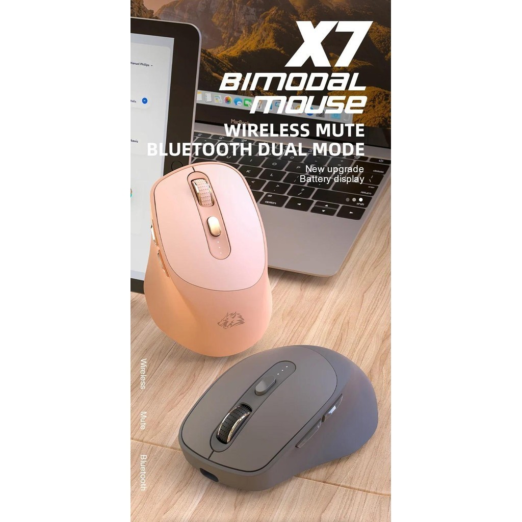 X7 2.4GLaptop Desktop Type-C Charging Silent Dual Mode Five Speed DPl Adjustable Large Capacity Lithium Battery Mouse