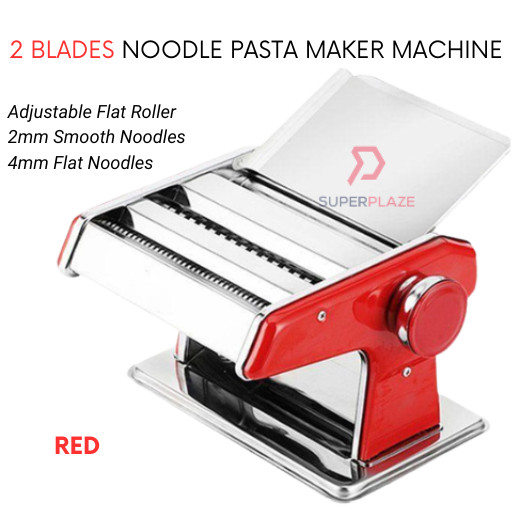 Red 2 Blades Stainless Steel Pasta Maker Machine Noodle Curry Puff Maker Ampia Spaghetti