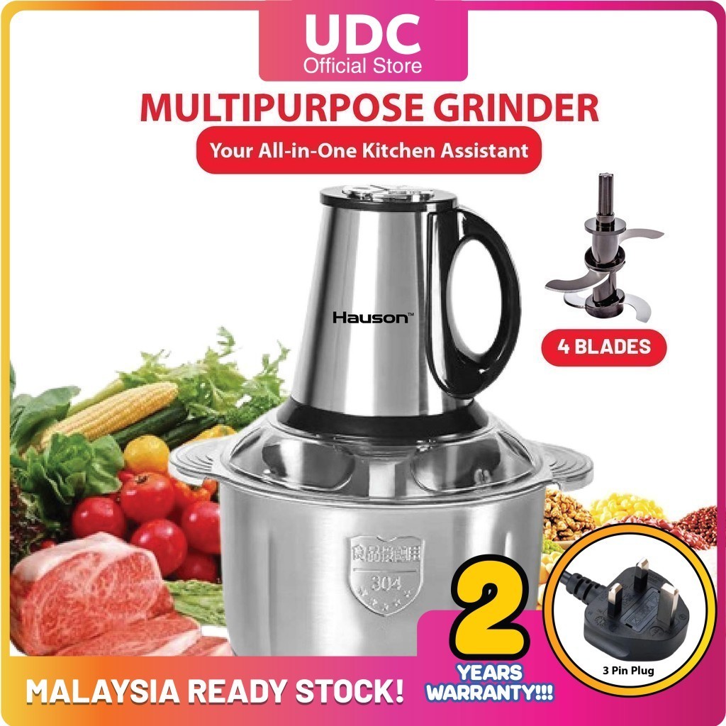 UDC 🥩 Hauson 3L Multipurpose Grinder Electric Meat Grinder Chopper Garlic Grinder Meat Cutter Food Processor 研磨机