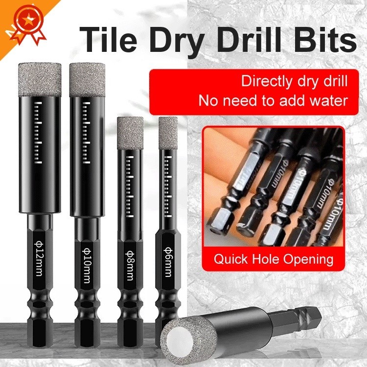 Heavy Tool 【Hot Sale】Ceramic Tile Hole Saw Kit Carbide Tipped Drill Bit Set Drilling Natural Stone Granite Slate ... - Image 4