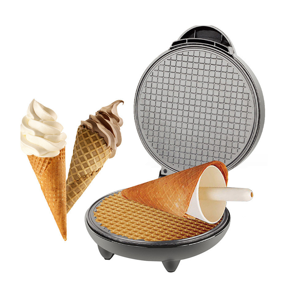 Home Breakfast Waffle Cone Maker Ice Cream Reel Machine Electric Baking Pan Pancake Maker Ice Cream Skin Spring Roll Moulding Machine