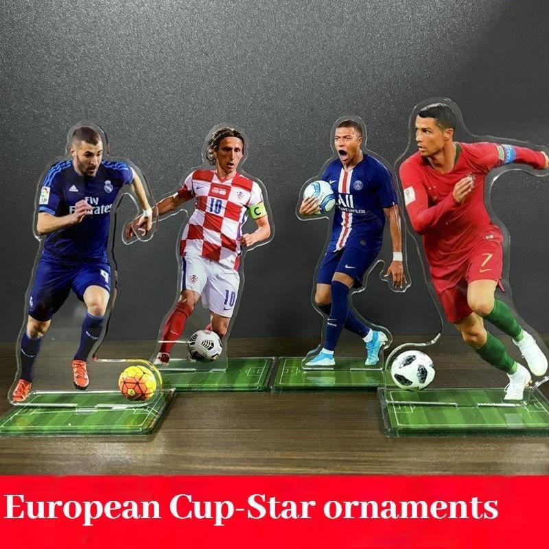 European Championship Memorabilia 14.5cm Acrylic Star Player Standee - Mbappe and Cristiano Ronaldo Fan Gifts and Desktop Decor