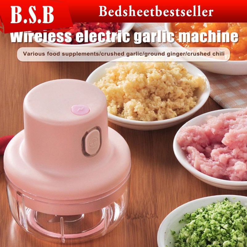 B.S.B Wireless Mini Electric Garlic Food Chopper Ginger Vegetable Crusher Cutter Food Blender Processor