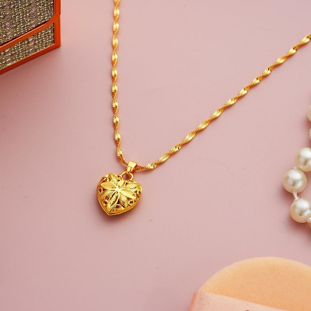 Necklace With Heart For Women Heart Golden Color Necklace Creative Chain Gift