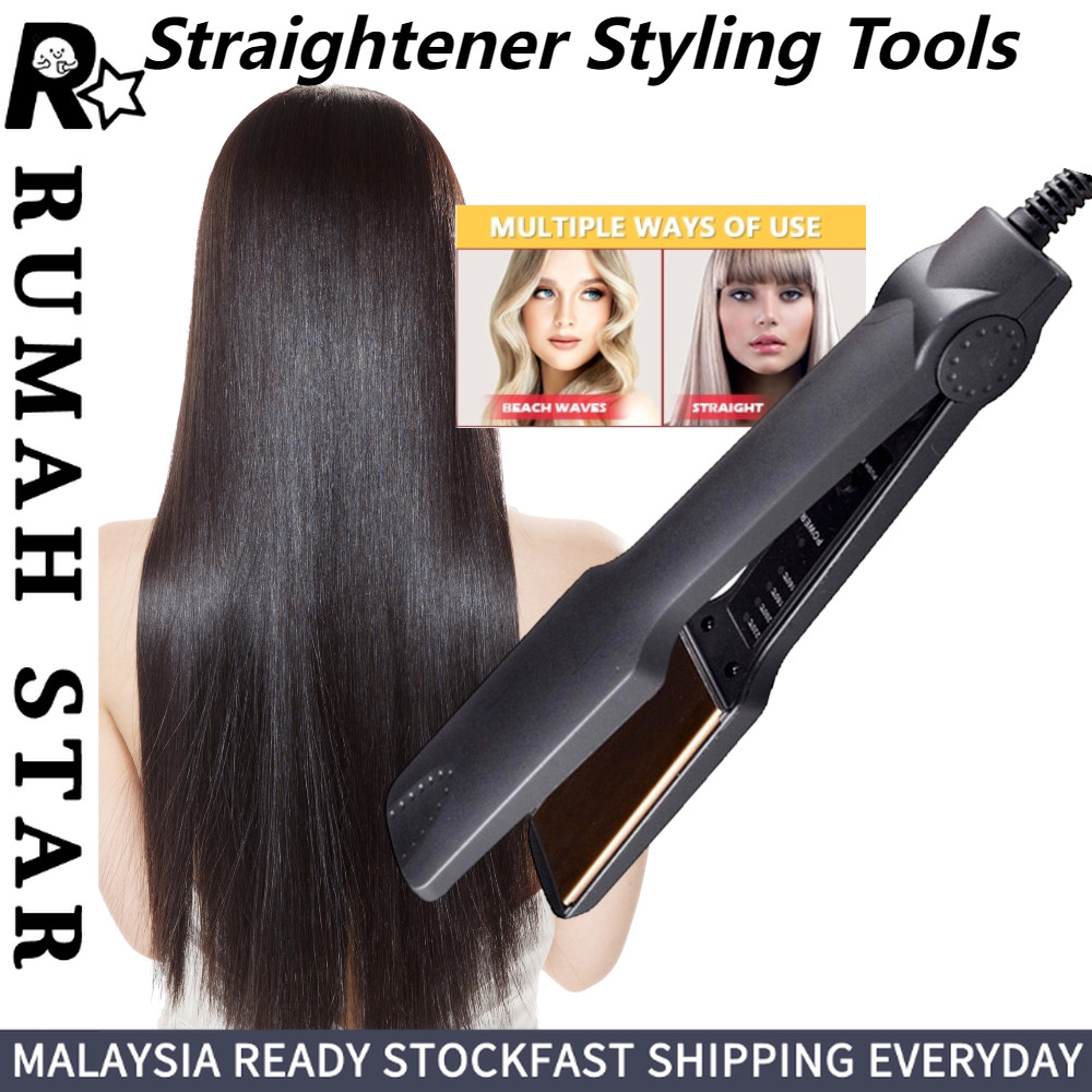 Straightener Styling Tools Rambut Kerinting Pelurus Hair Iron Ceramic Hair Straightener Styling Tools Iron Curly 直发器