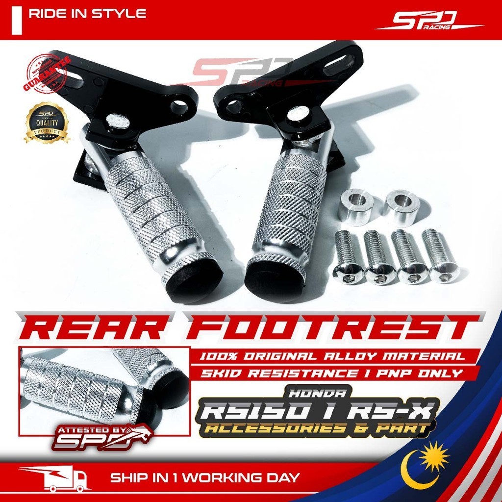 RS RSX Rear Footrest ( A PAIR ) 100% Alloy Material I Included Screw & Bush I Skid resistance PNP For HONDA RS150 RS-X