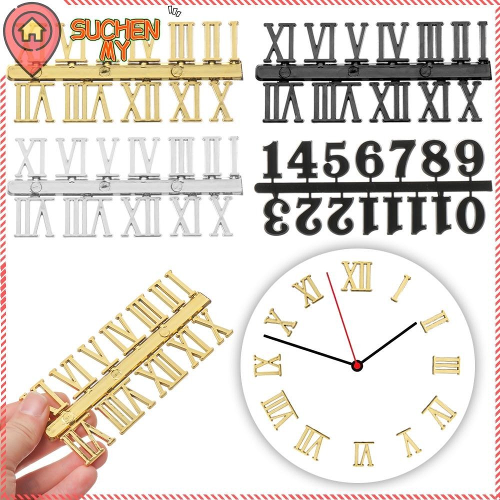 SUCHEN 1 Set Handmade Material Clock Numerals Accessories Restore Roman Numerals Arabic Number Replacement Gadget DIY Digital Repair Tools Quartz Clock Parts/Multicolor