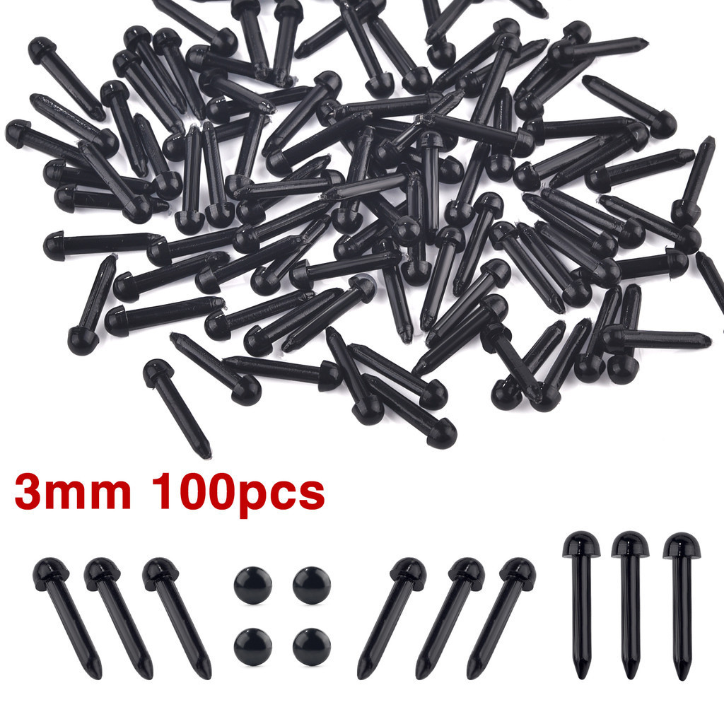 3-8mm 100pcs Plastic Eyes Needle Felting for Teddy Bears Dolls Animals Black Eyes Dolls Accessories