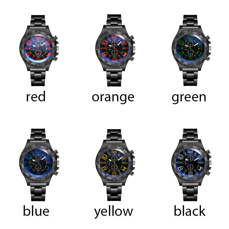 Ready Stock Casual Sports Watch Men's Watch Blue-ray Steel Band Men's Quartz Watch Luminous Watch Quartz Watch Men's Watch Men's Watch Luxury Stainless Steel Quartz Wrist Watch Business Fashion Sports Men's Watch