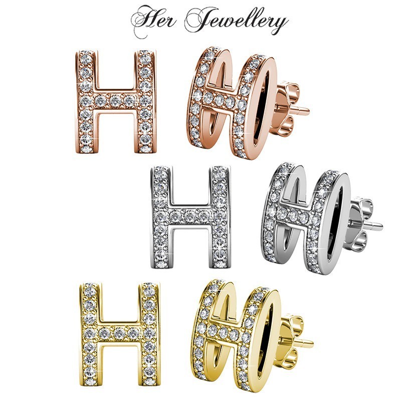 Her Jewellery Honey Earrings - Luxury Crystal Embellishments with 18K Gold plating