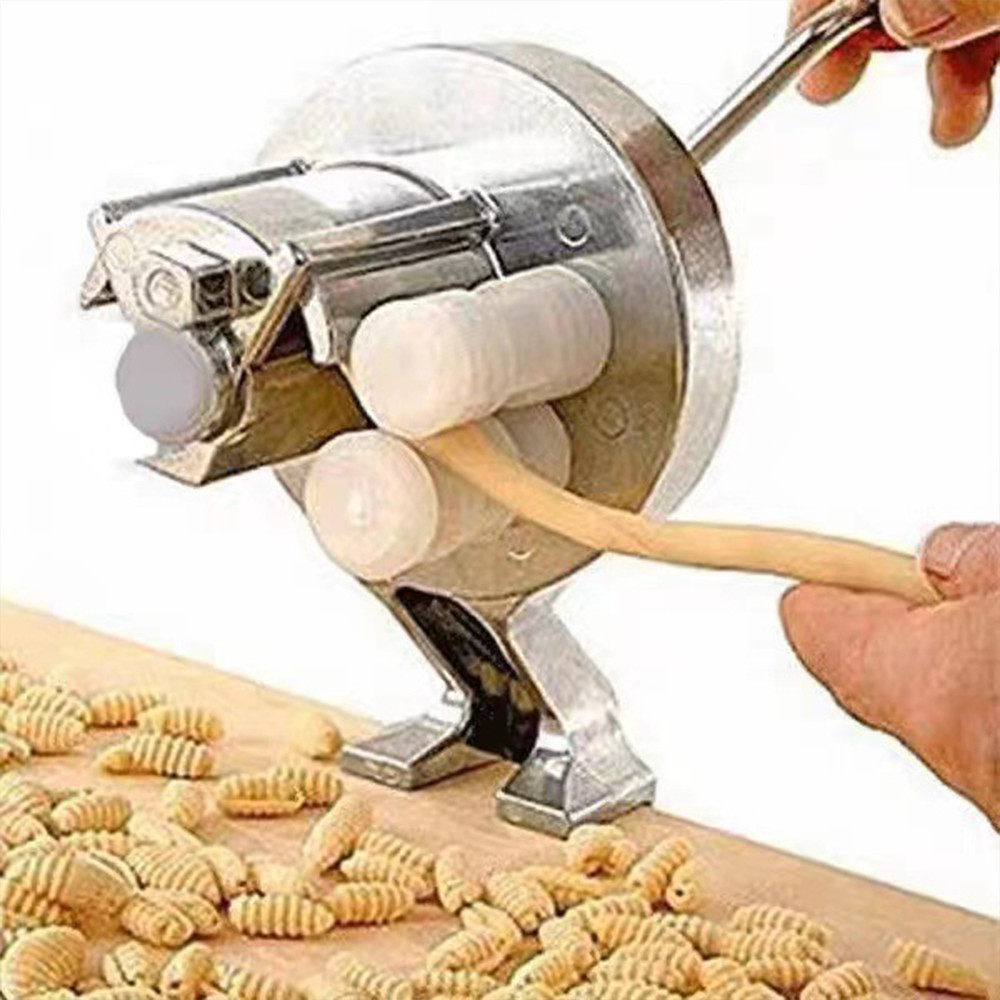 Manual Pasta Maker Hand Crank Noodle Machine Aluminium Alloy Home-made Macaroni Noodle Pasta Press Machine for Kitchen Spaghetti Fettucini, Gnocchi, Risotto