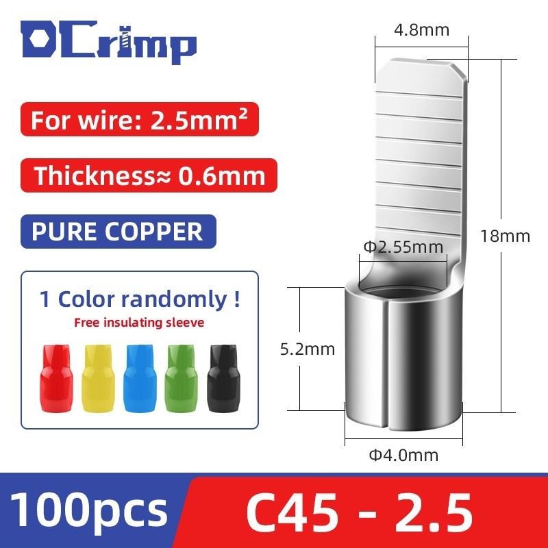 Versatile Essential Household Use Circuit Breaker Switch Plug Pin-Shaped Cable Wire Crimp Pure Copper Terminal Insula... - Image 5