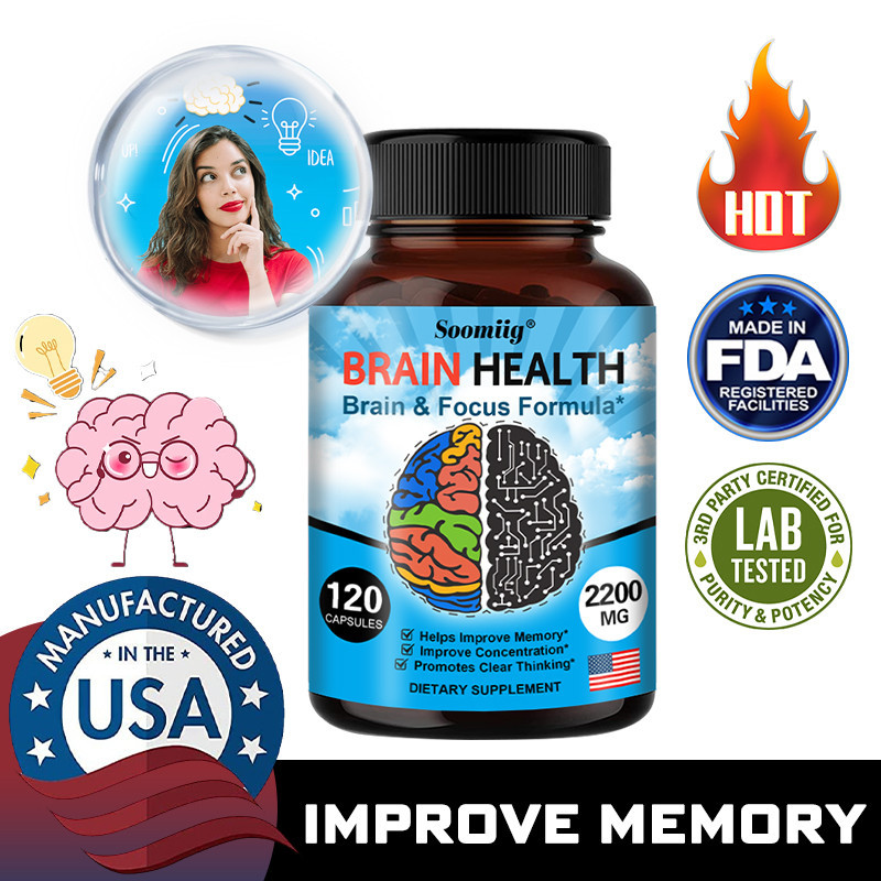 Brain Health Supplement, Improves Focus, Mental Clarity, Cognitive Ability, Vitamin B6, B12