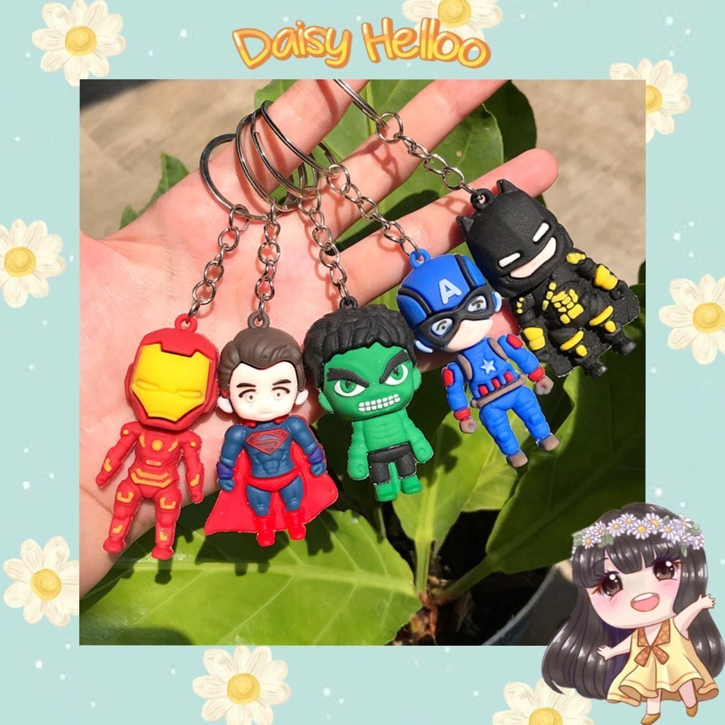 GANTUNGAN Marvell Superhero Character Keychain Ganci Spiderman Batman Keychain Korean Accessories Souvenir Gifts Boys Banjar Bjm Banjarmasin DaisyHelloo