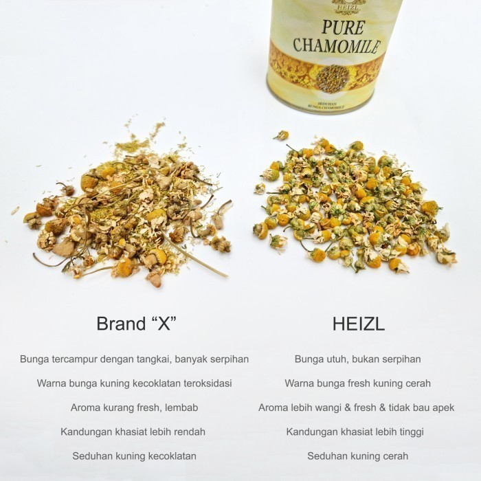 Essential Durable HEIZL Pure Chamomile Tea (Teh Bunga Kamomil Flower) Insomnia 40gram Must - Image 2