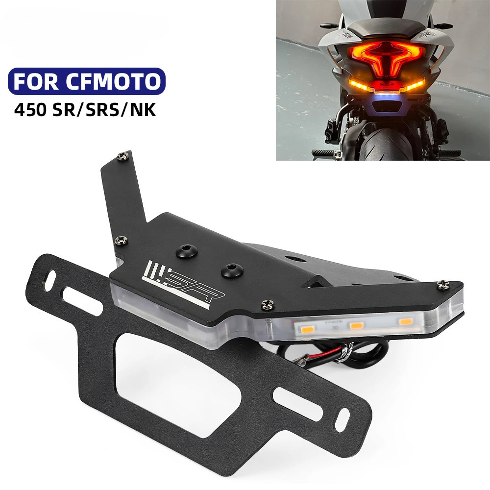 New 450SR License Plate Holder Turn Signal LED Light For CFMOTO 450SR 450 SR Motorcycle Accessories Tail Tidy Fender Eliminators