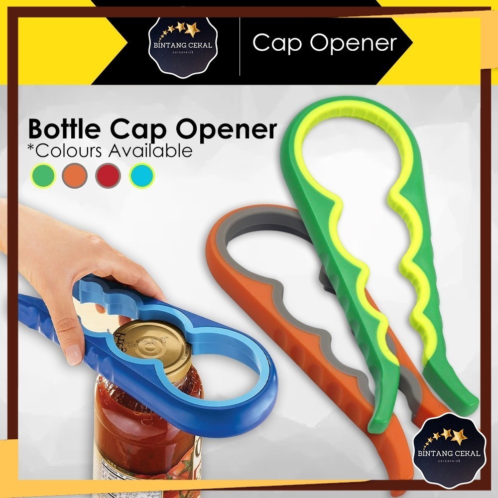 BC Kitchen Tools Bottle Cap Opener Anti Slip 4 In 1  Manual Twister Jar Lids Spinner Pembuka Penutup Botol Tidak Licin