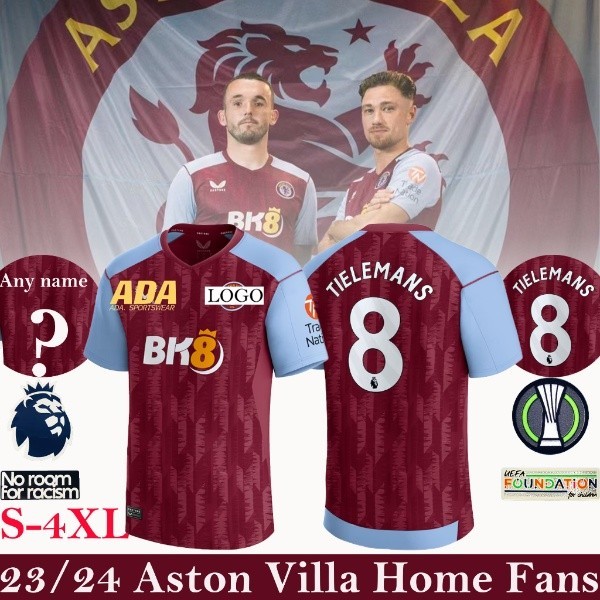 Fans jersey 23/24 Aston Villa Home football jersey SIZE S-4XL Customizable for any name and numbe