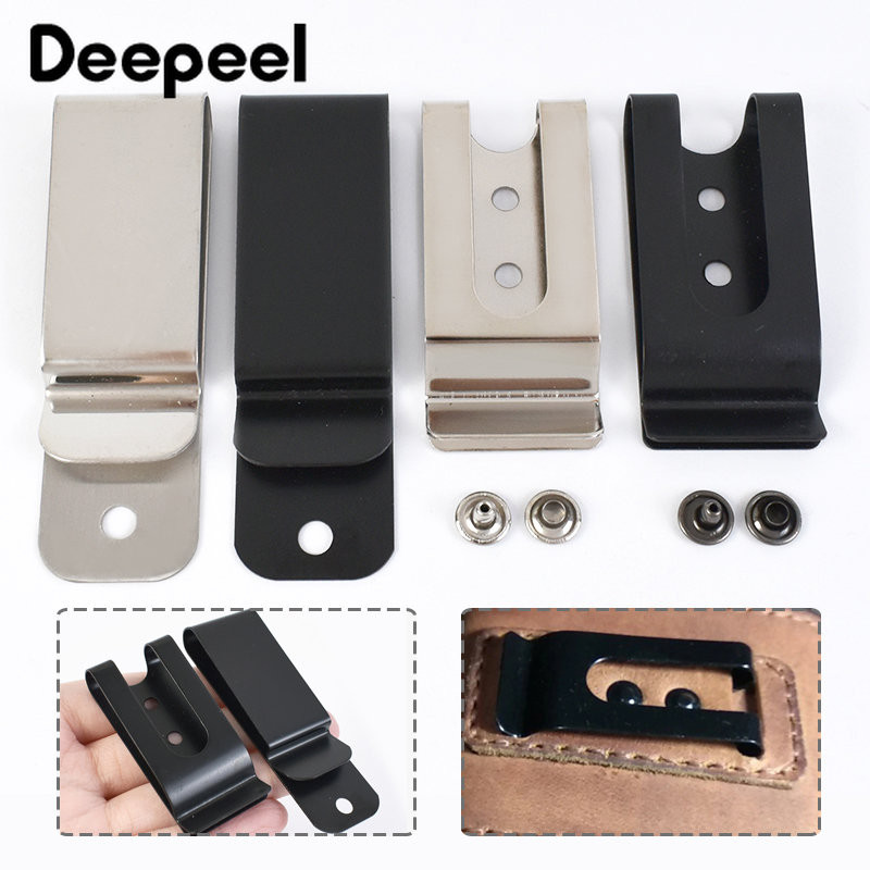 5Pcs Metal Buckles Double Holes Sheath Spring Clip Clasps Hooks for Pockets Wallet Snap Clasp Accessories
