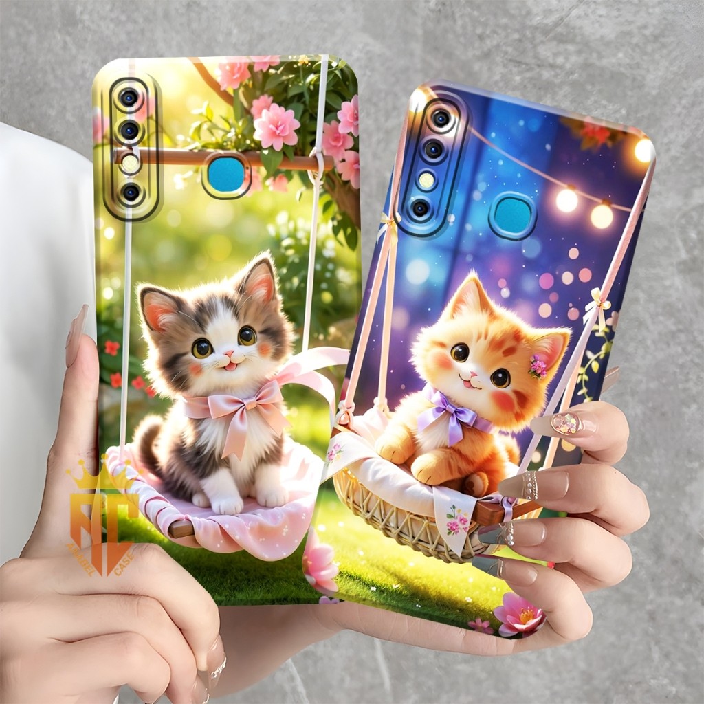 Case INFINIX HOT 8 HOT 9 HOT 10 HOT 11 HOT 12 HOT 12 PRO HOT 20 5G HOT 12i HOT 20S Fashion Case Latest Motif Beautiful Cat Wallpaper [NX21]