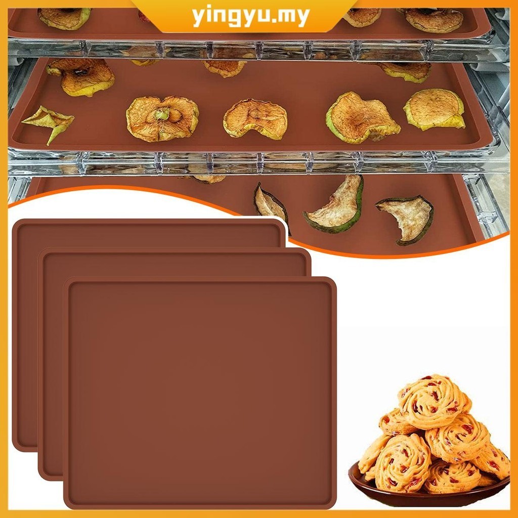 3Pcs Silicone Dehydrator Mats Compatible with CP267-FD Non-Stick Dehydrator Trays with Edge SHOPCYC3032