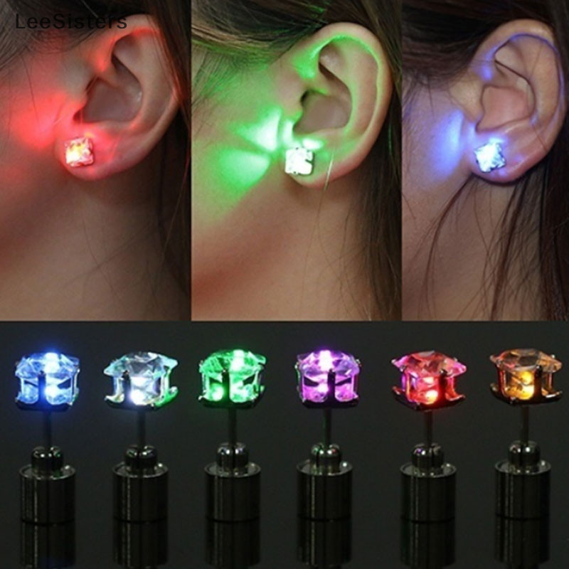 LeeSisters 1Pc Party Charm LED Earring Light Up Crown Glowing Crystal Ear Drop Stud MY