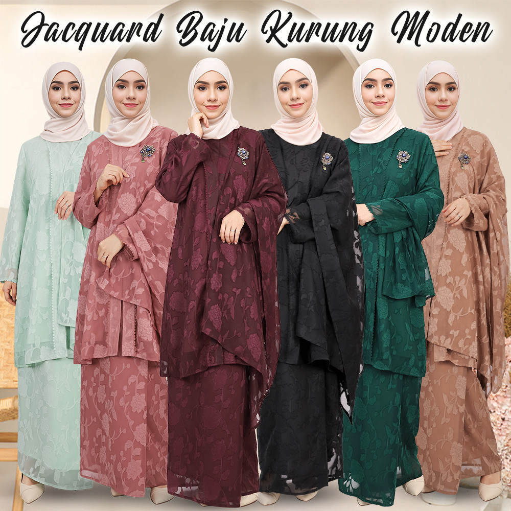 BAJU KURUNG FREE SHAWL diamond Bead Baju Raya Haji2025 baju Kebarung kebarung plus size baju nikah perempuan Nikah/Tunan