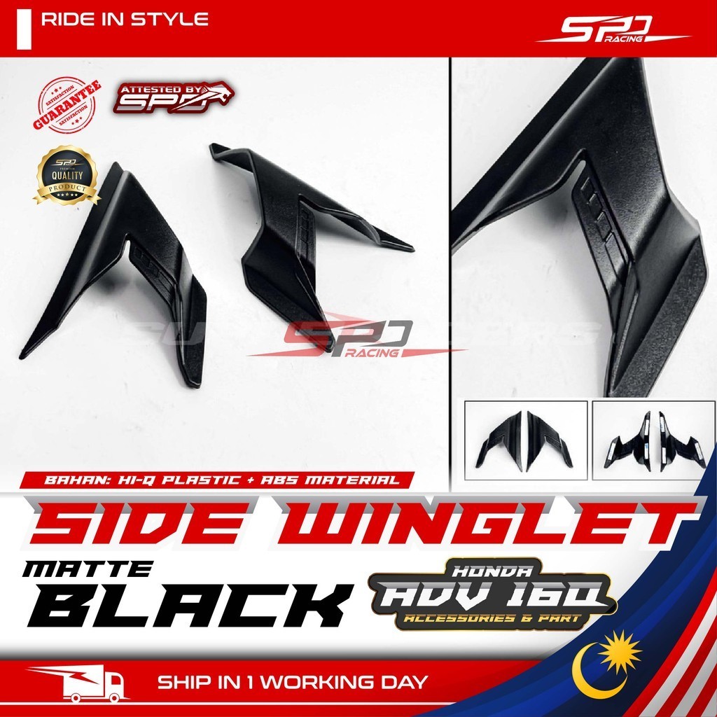 ADV 160 Side Winglet I HI-Q Plastic I Carbon I Matt Black PNP For HONDA ADV 160